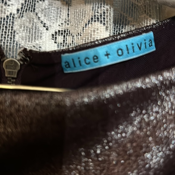 Alice and Olivia size small deep purple shimmer dress - Picture 3 of 5
